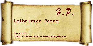 Halbritter Petra névjegykártya
