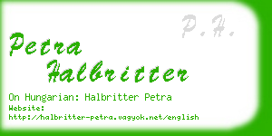 petra halbritter business card